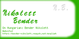 nikolett bender business card